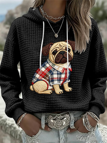 Sweat à Capuche Femme Chien Imprimé Art