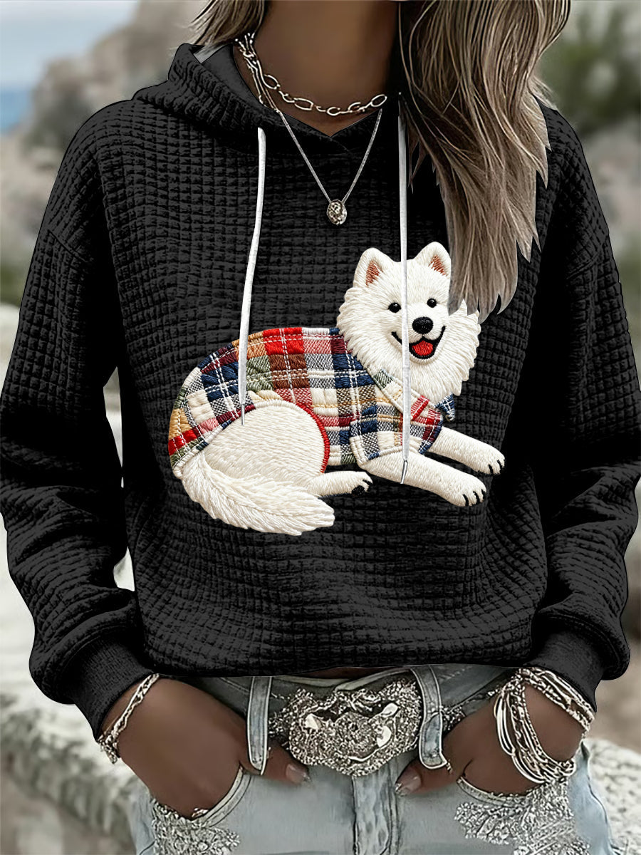 Sweat à Capuche Femme Chien Imprimé Art