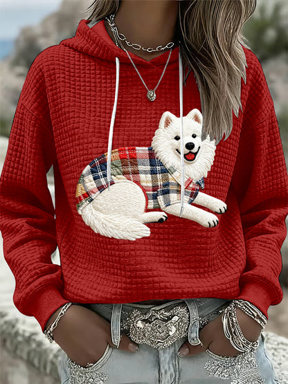 Sweat à Capuche Femme Chien Imprimé Art