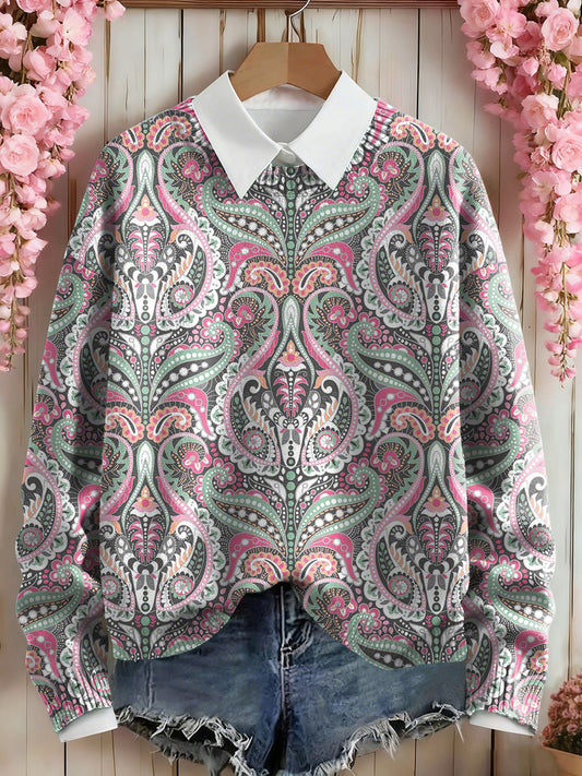 Sweat-shirt Femme Rose Imprimé Floral