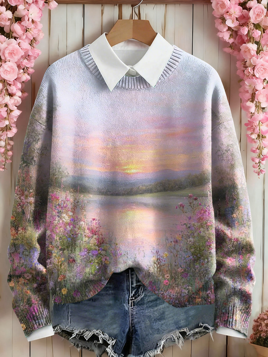 Sweat-shirt Femme Rose Imprimé Floral