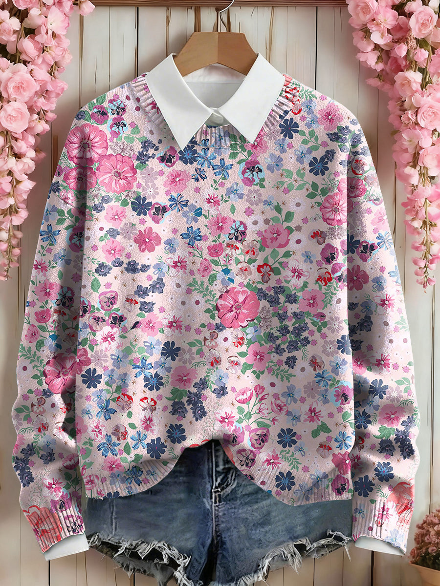 Sweat-shirt Femme Rose Imprimé Floral
