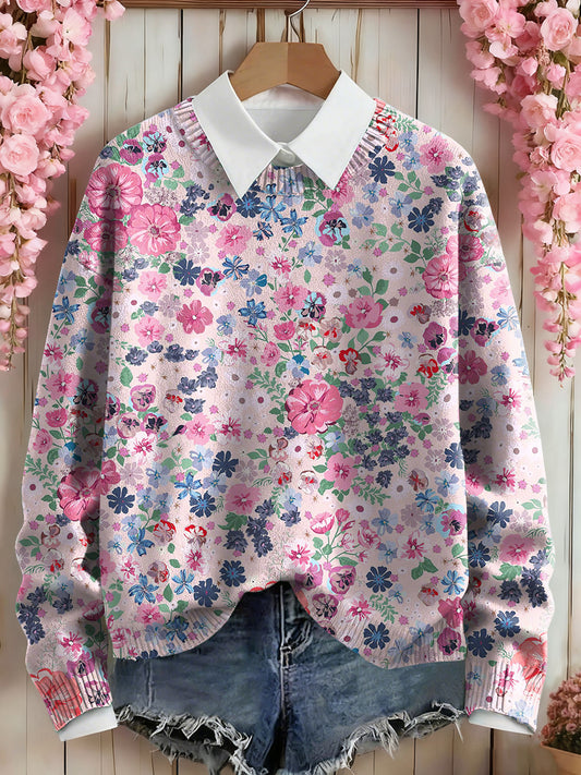 Sweat-shirt Femme Rose Imprimé Floral