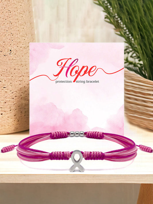 Bracelet ajustable Femme Cancer du sein Ruban Rose