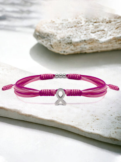 Bracelet ajustable Femme Cancer du sein Ruban Rose