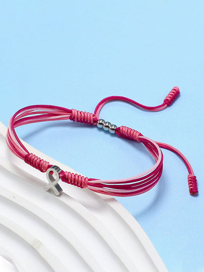 Bracelet ajustable Femme Cancer du sein Ruban Rose