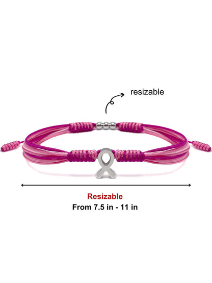Bracelet ajustable Femme Cancer du sein Ruban Rose