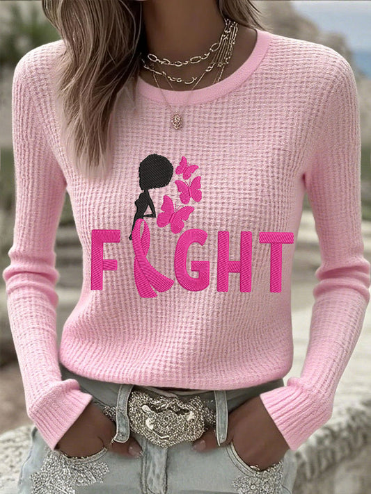 T-shirts à manches longues Breast Cancer Awareness pour femmes