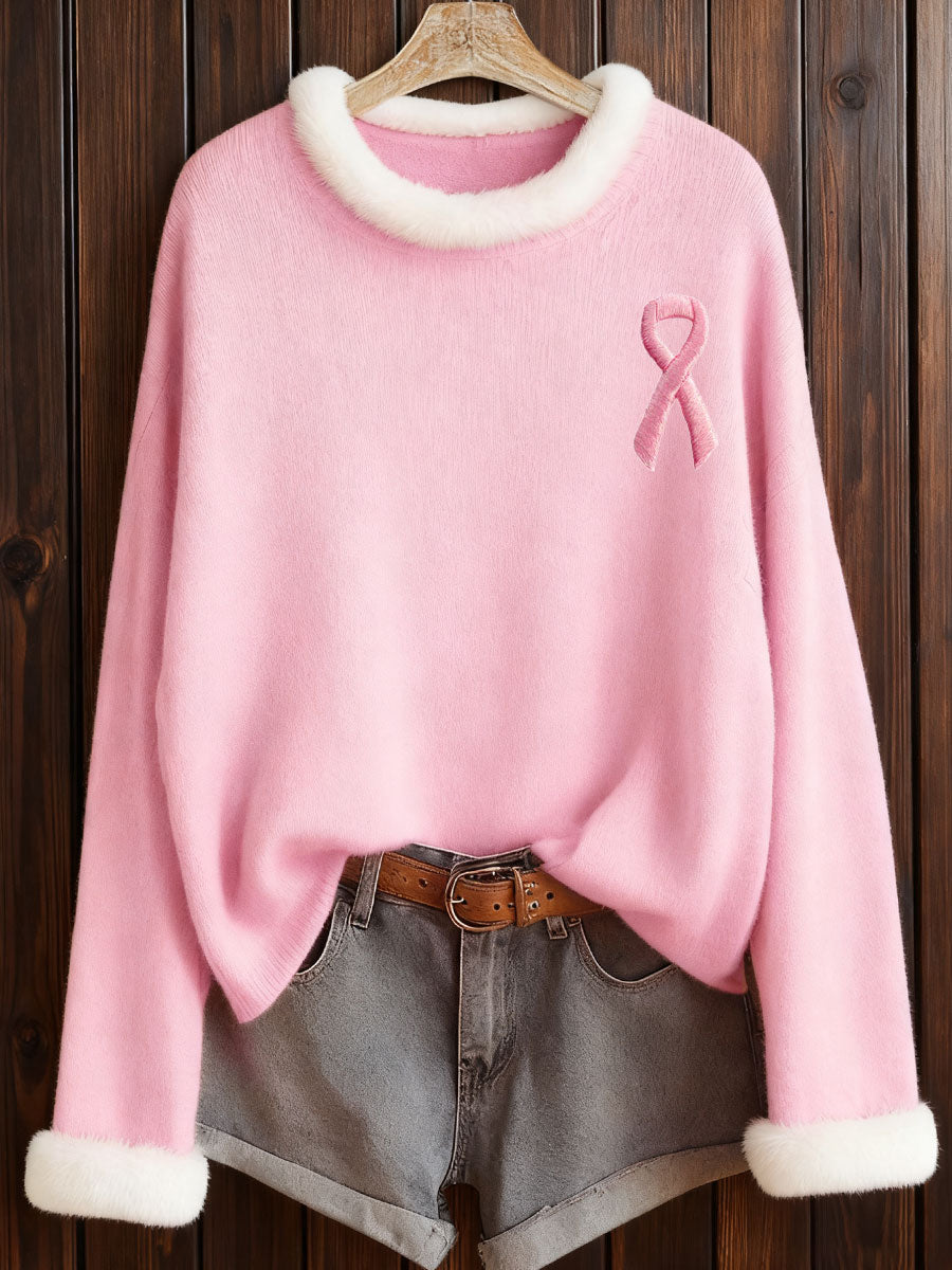 Hauts ruban roses de la conscience de cancer du sein des femmes