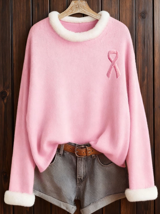 Hauts ruban roses de la conscience de cancer du sein des femmes