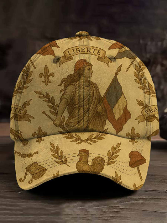 Casquette De Baseball Vintage Avec Motif Français