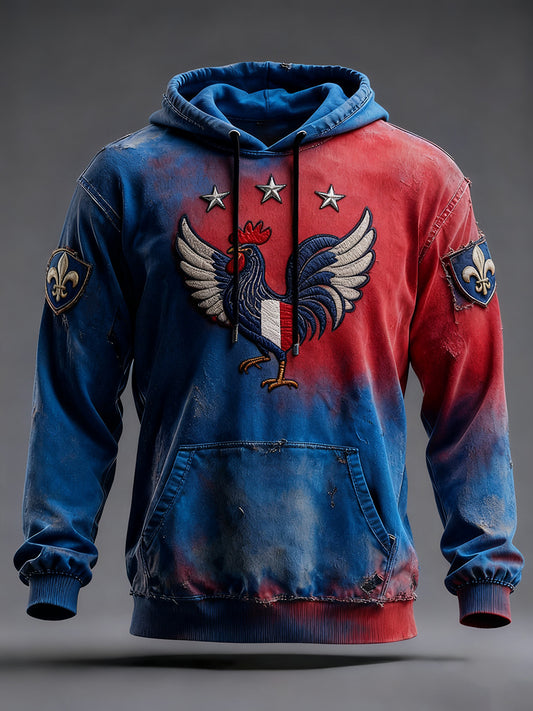Sweat à capuche décontracté pour homme Drapeau français Ricard