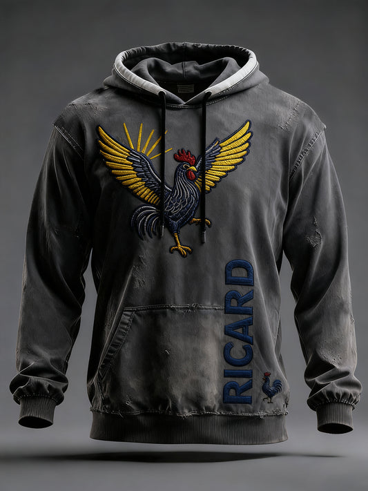 Sweat à capuche décontracté pour homme Drapeau français Ricard