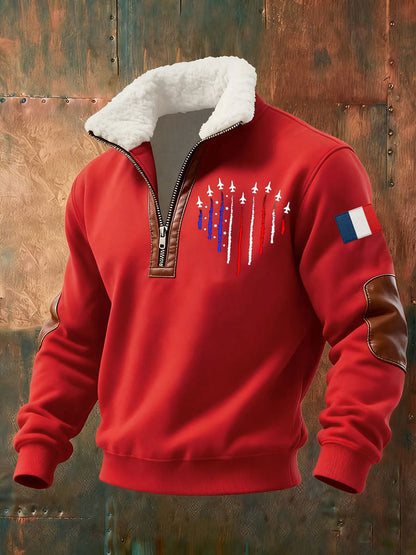 Chandail à capuchon zippé Avion De Combat Baggy Homme