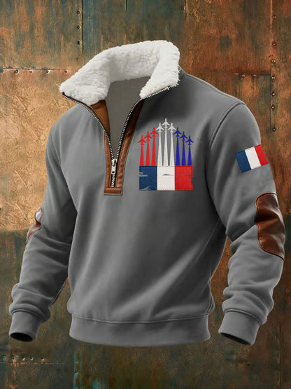 Chandail à capuchon zippé Avion De Combat Baggy Homme