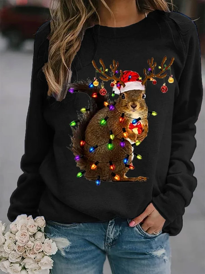 Sweat manches raglan de Noël pour femme