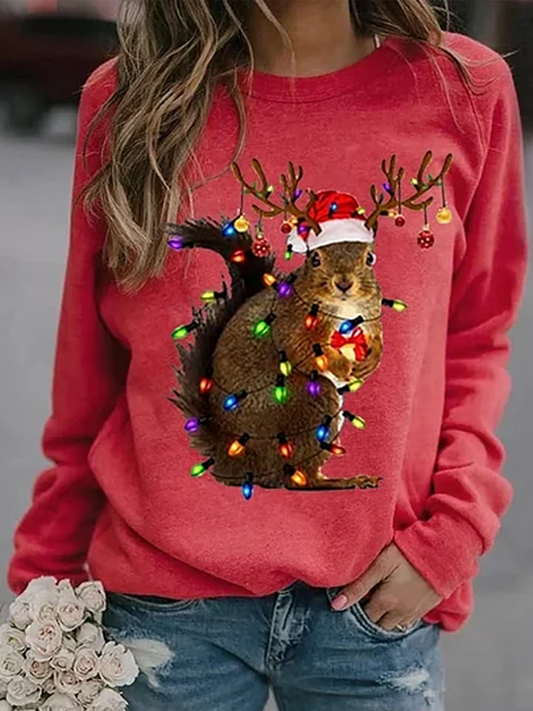 Sweat manches raglan de Noël pour femme