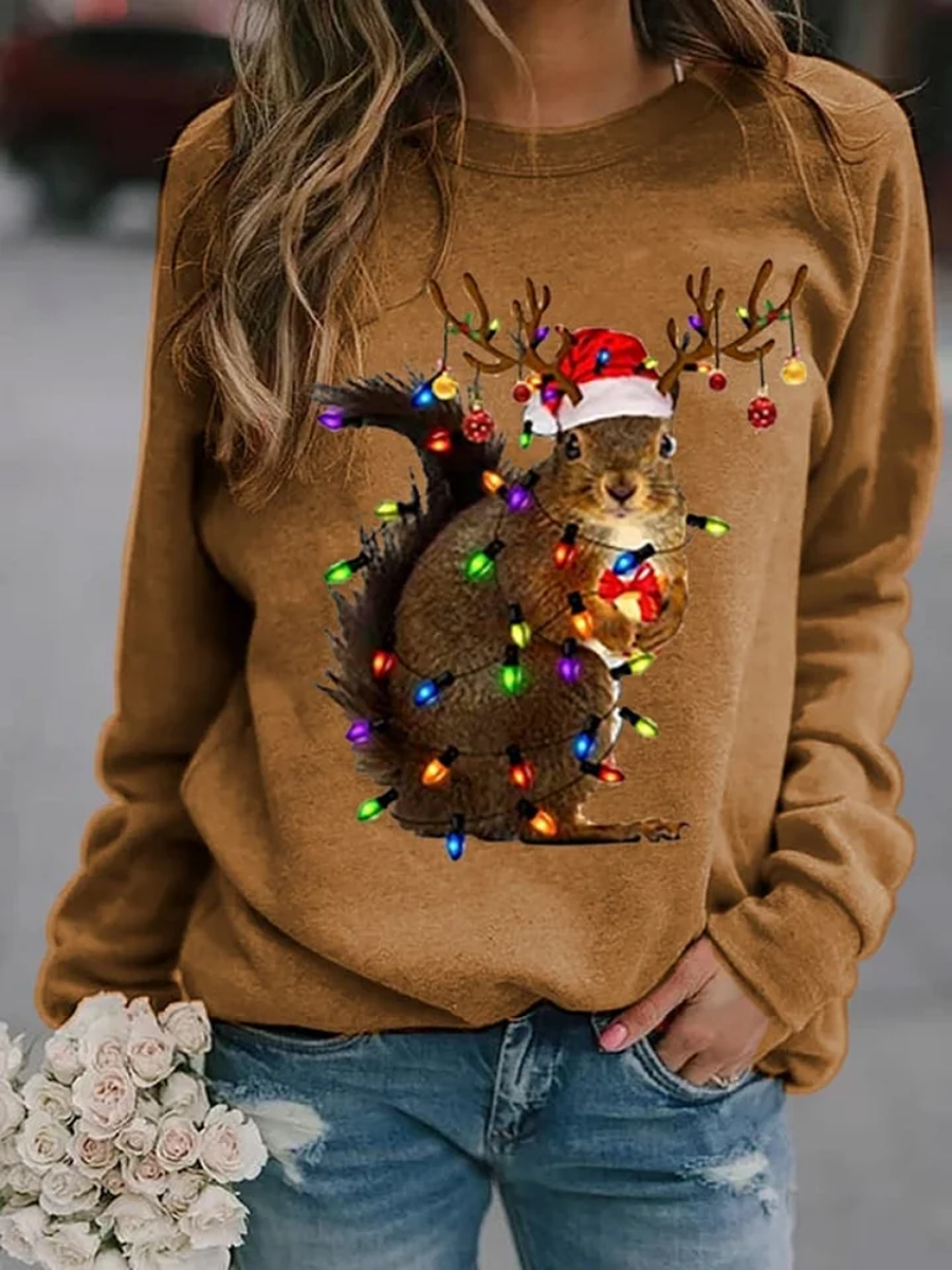 Sweat manches raglan de Noël pour femme