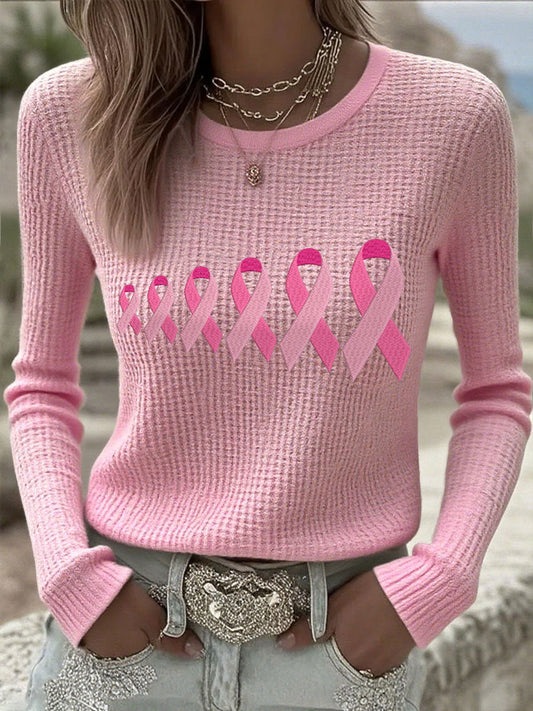 Hauts ruban roses de la conscience de cancer du sein des femmes