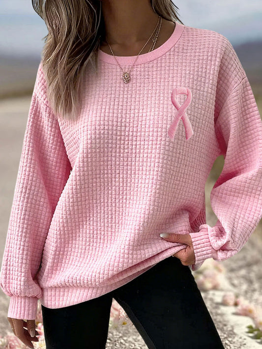 Sweatshirts Femme Rose Ruban Conscience du Cancer du Sein