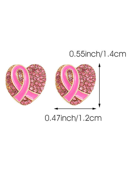 Boucles d'Oreilles Femme Ruban Rose Sensibilisation au Cancer du Sein