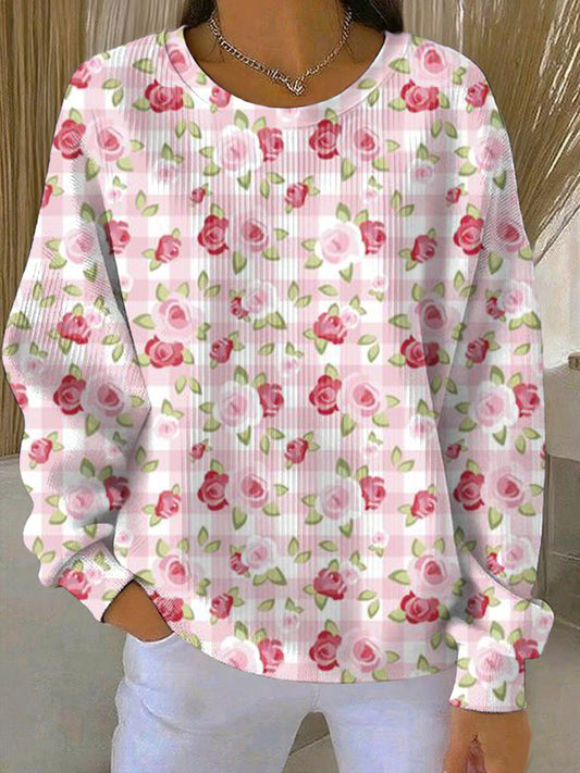Sweatshirt Décontracté Femme Rose Imprimé Cancer Du Sein