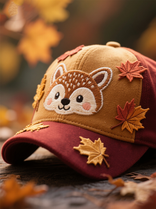 Chapeau unisexe à imprimé animaux d'automne