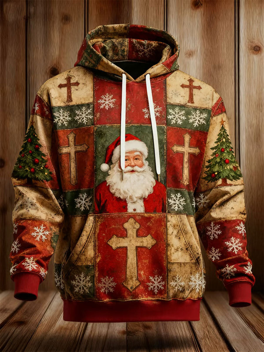Sweat à capuche décontracté imprimé de Noël pour hommes