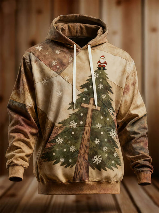 Sweat à capuche décontracté imprimé de Noël pour hommes