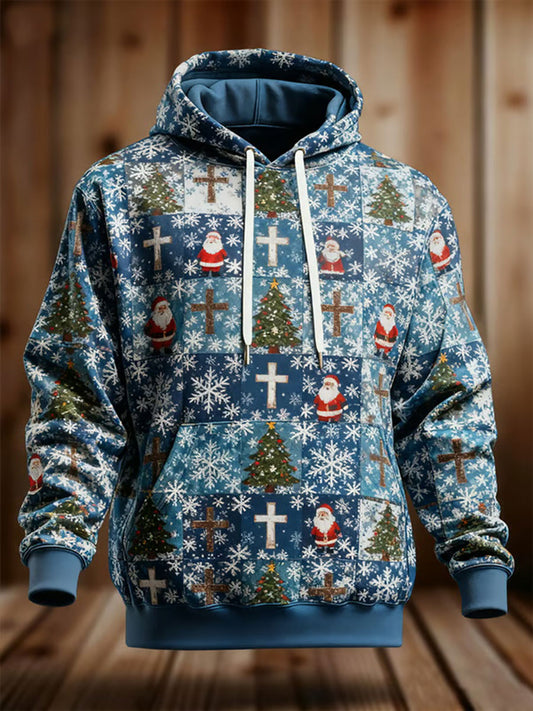 Sweat à capuche décontracté imprimé de Noël pour hommes