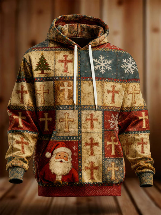Sweat à capuche décontracté imprimé de Noël pour hommes