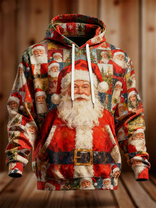 Sweat à capuche décontracté imprimé de Noël pour hommes