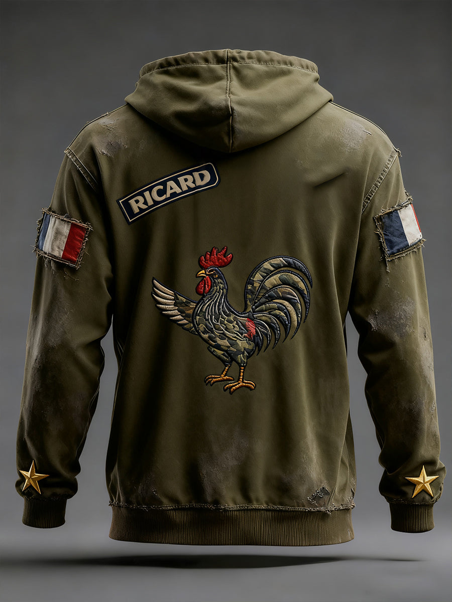 Sweat à capuche décontracté Vintage French Flag Ricard pour homme