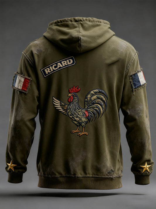 Sweat à capuche décontracté Vintage French Flag Ricard pour homme