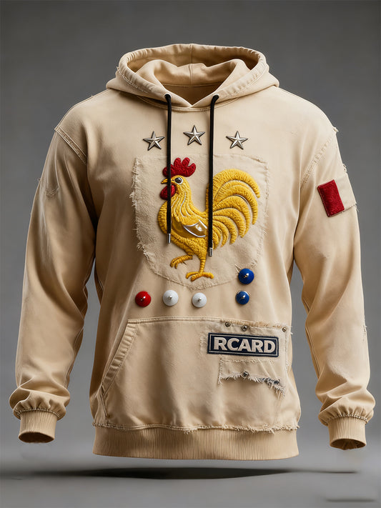 Sweat à capuche décontracté Vintage French Flag Ricard pour homme