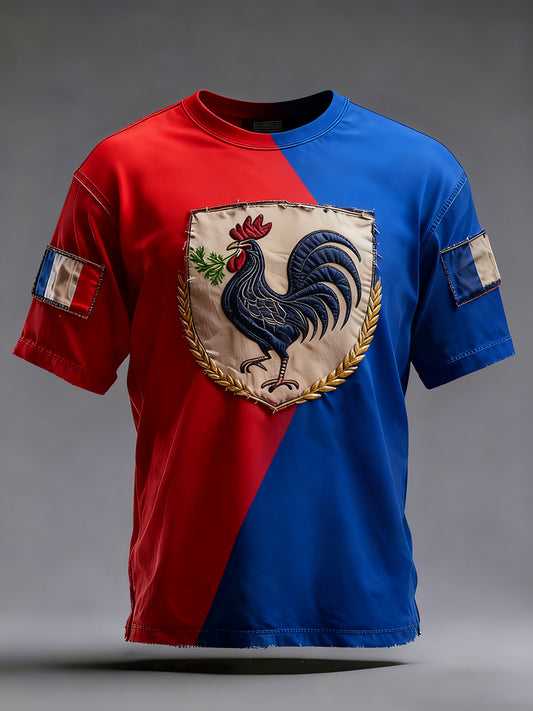 Drapeau Français Vintage Ricard des hommes en détresse T-shirt décontracté