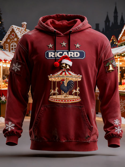 Sweat à capuche décontracté Vintage French Flag Ricard pour homme