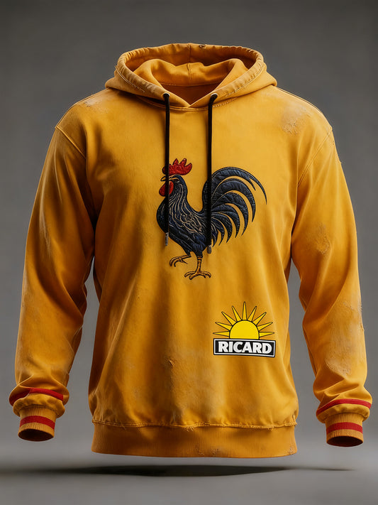 Sweat à capuche décontracté Vintage French Flag Ricard pour homme