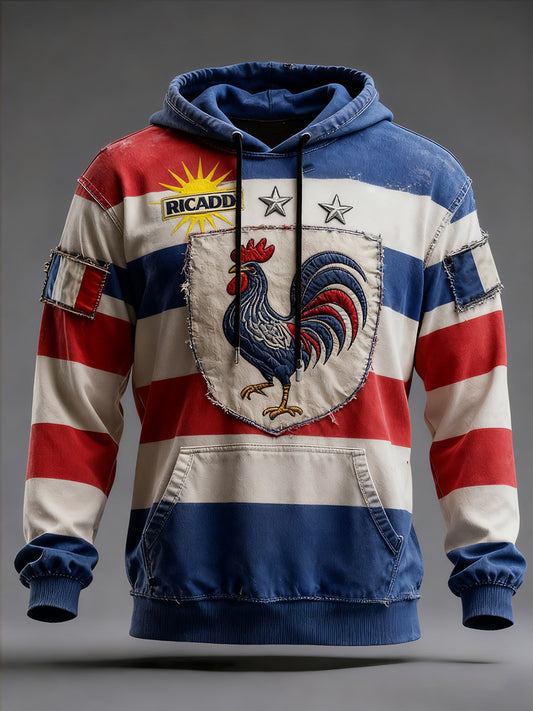 Sweat à capuche décontracté Vintage French Flag Ricard pour homme