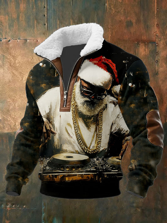 Chandail à capuchon avec fermeture éclair DJ Santa Baggy Homme
