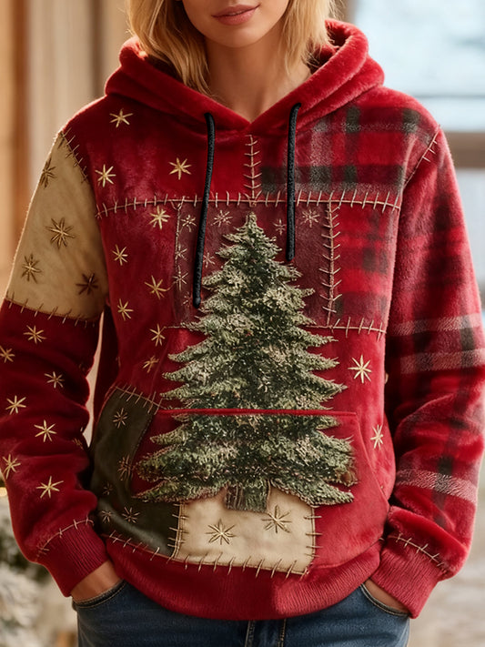 Sweat à capuche en flanelle pour femme