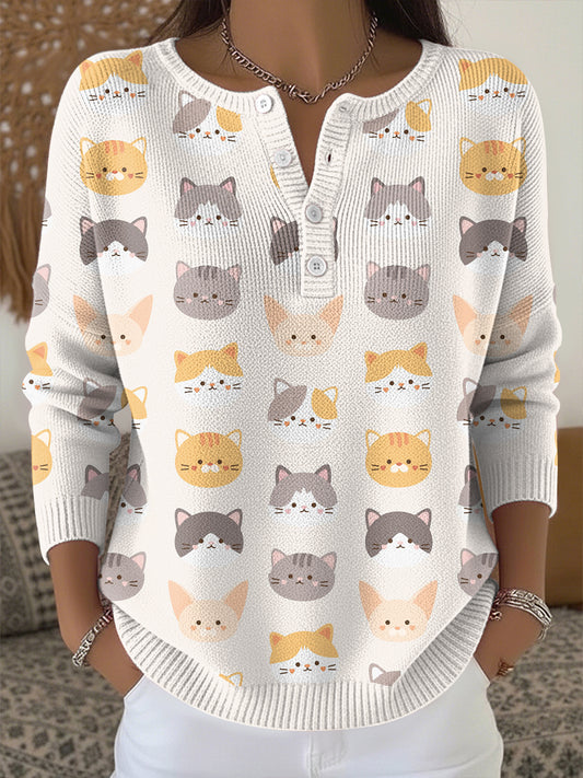Haut en tricot imprimé animal Femme