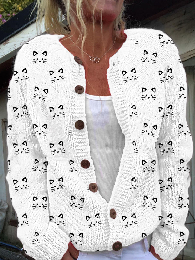 Veste Femme Imprimé Animal Style Cardigan