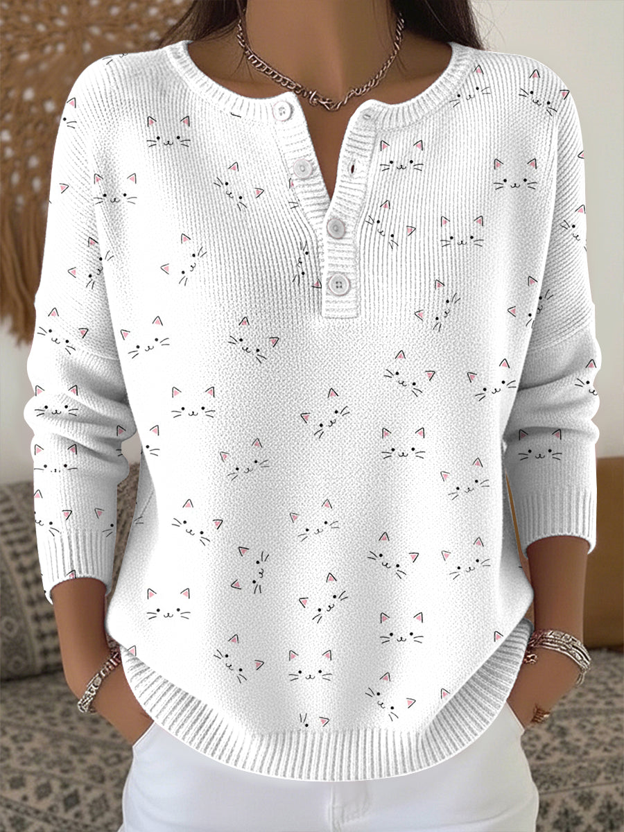 Haut en tricot imprimé animal Femme