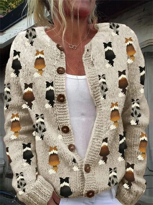 Cardigan imprimé animal pour femmes
