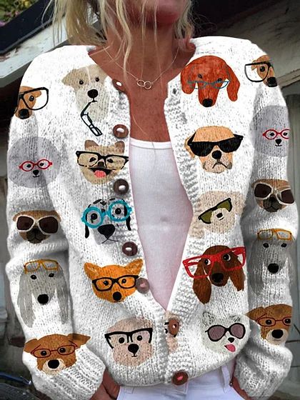 Cardigan imprimé animal pour femmes