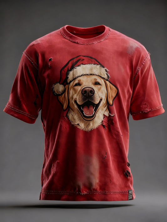 T-shirts de labrador de Noël pour hommes