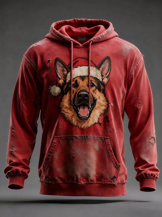 Hoodies de berger allemand de Noël des hommes