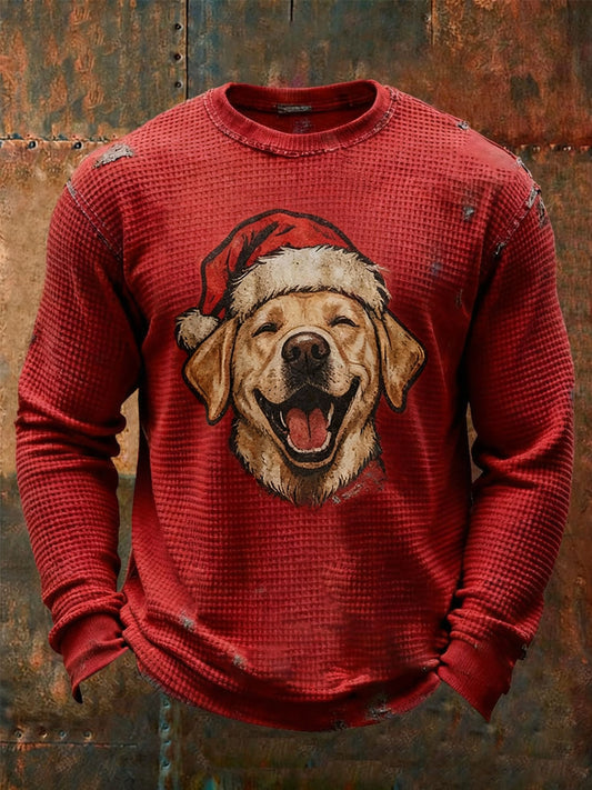 Chemises à manches longues Christmas Labrador Homme