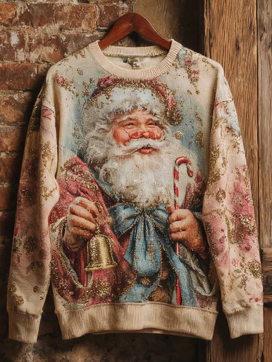 Sweat-shirt à Imprimé Père Noël Vintage Femme